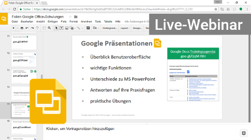 Google Präsentationen Webinar