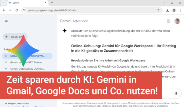 Webinar Gemini KI-Tools in Google Workspace